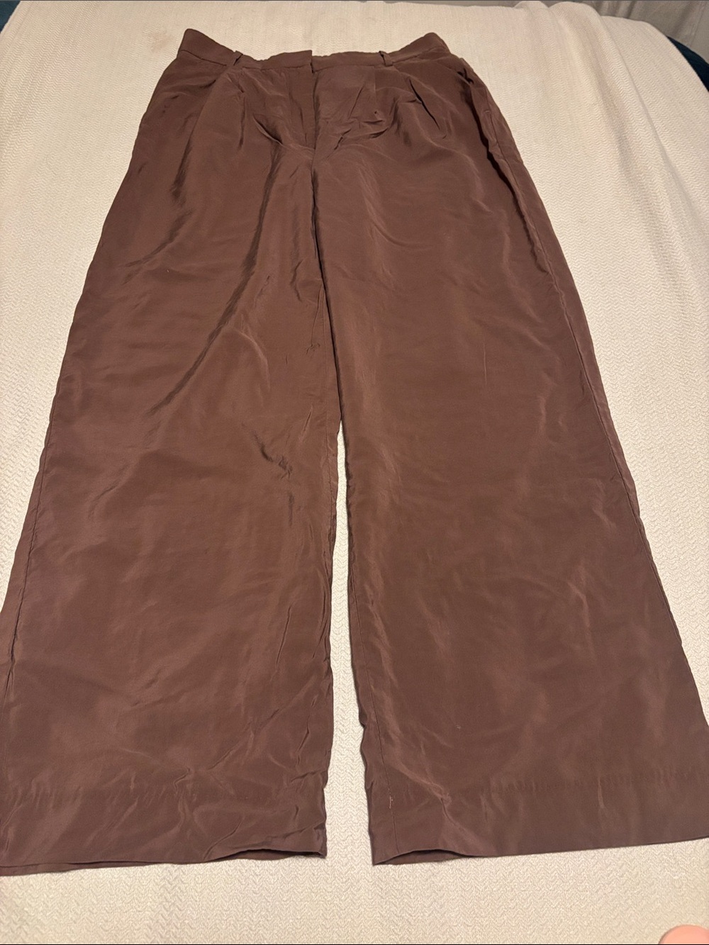 Abercrombie & Fitch Sloane Wide-Leg Brown Trousers